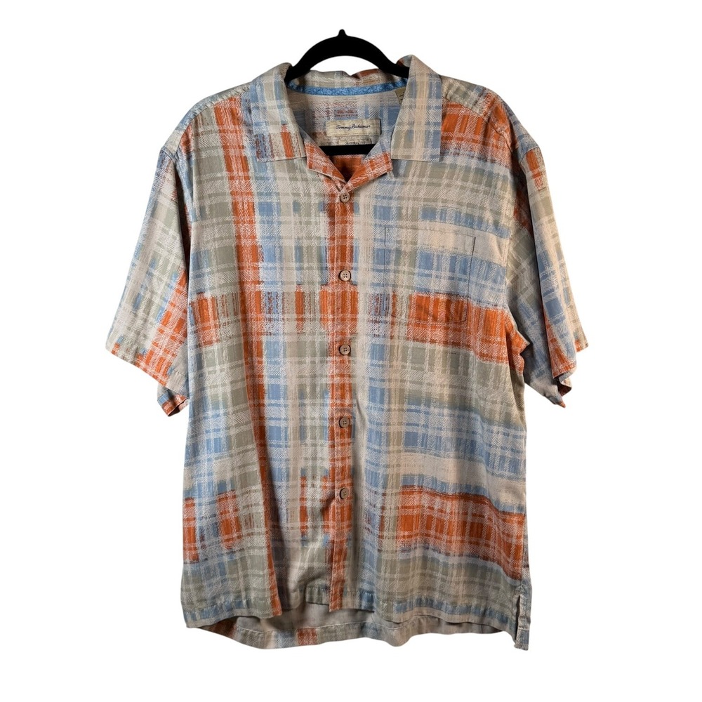 Y2K Tommy Bahama Silk Blend Button Up Shirt L Original‎ Fit Hawaiian Casual